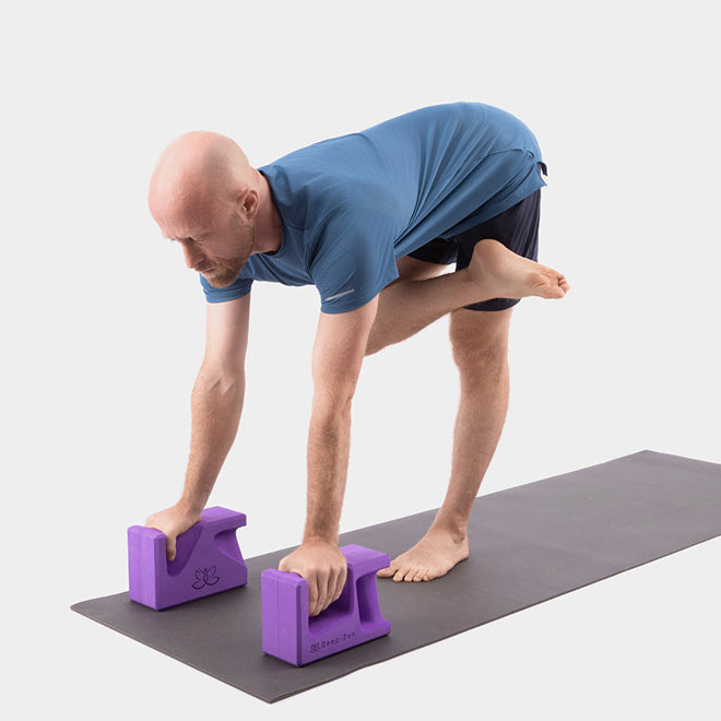 Standing Figure Four Stretch on Blocks