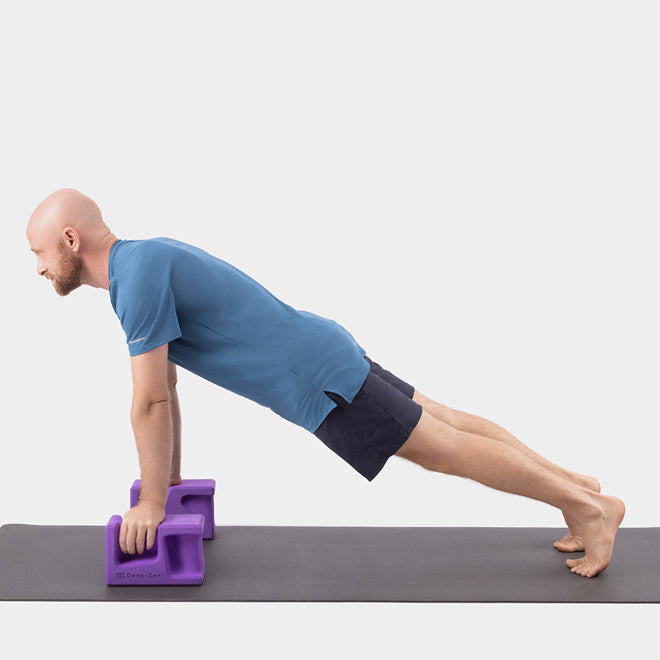 Plank Pose (Phalakasana) on yoga blocks
